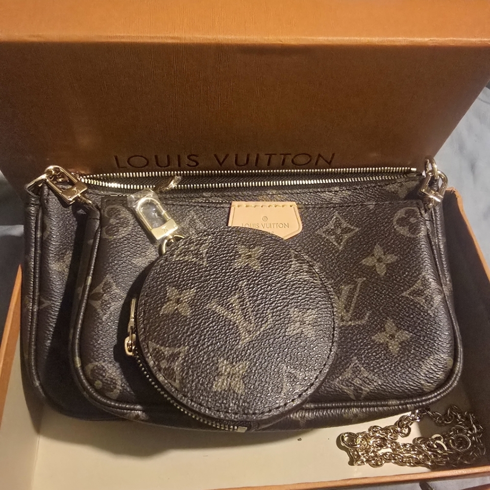 Louis Vuitton Monogram Crossbody Bag in Black and Brown